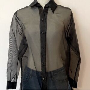 Virgo Sheer Black Art-To-Wear Evening Shirt